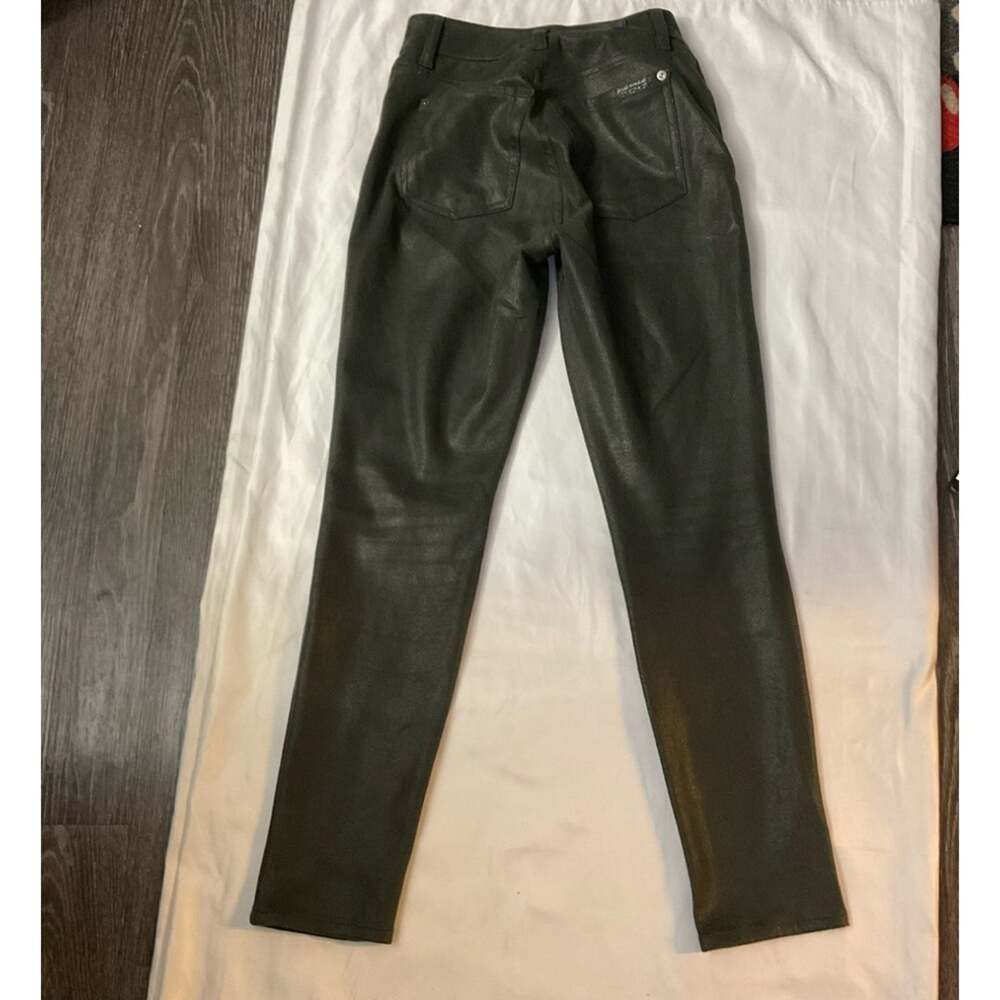 7 For All Mankind Metallic Coated High Rise Skinny Jean 28 Goth Punk Rocker Rave - Picture 2 of 13